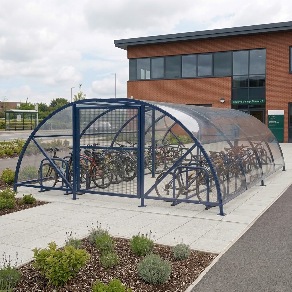 20 Space Secure Enclosed Compound Cycle Shelter