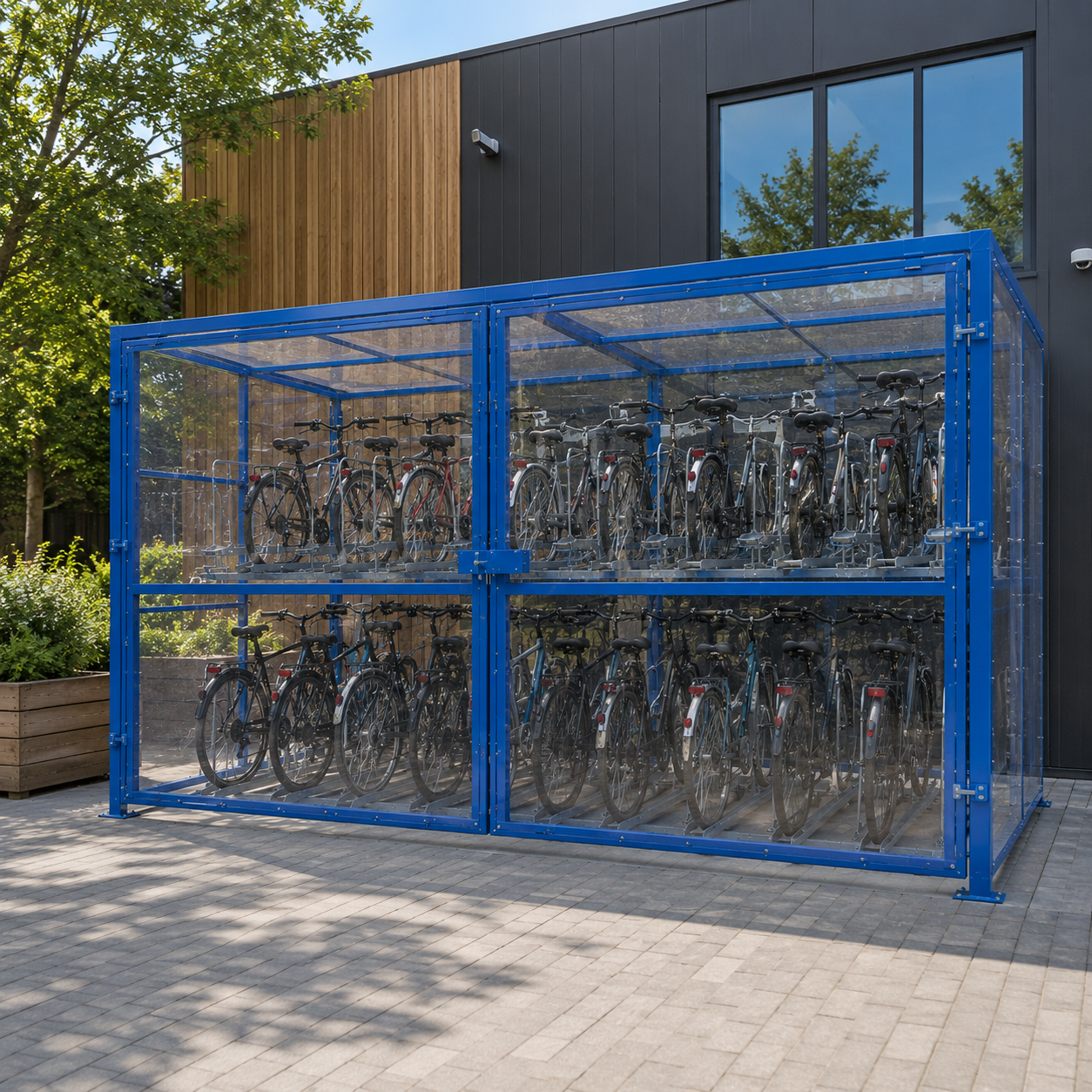 Commercial Open-Sided Bike Parking Shelter – 60 Bike Capacity