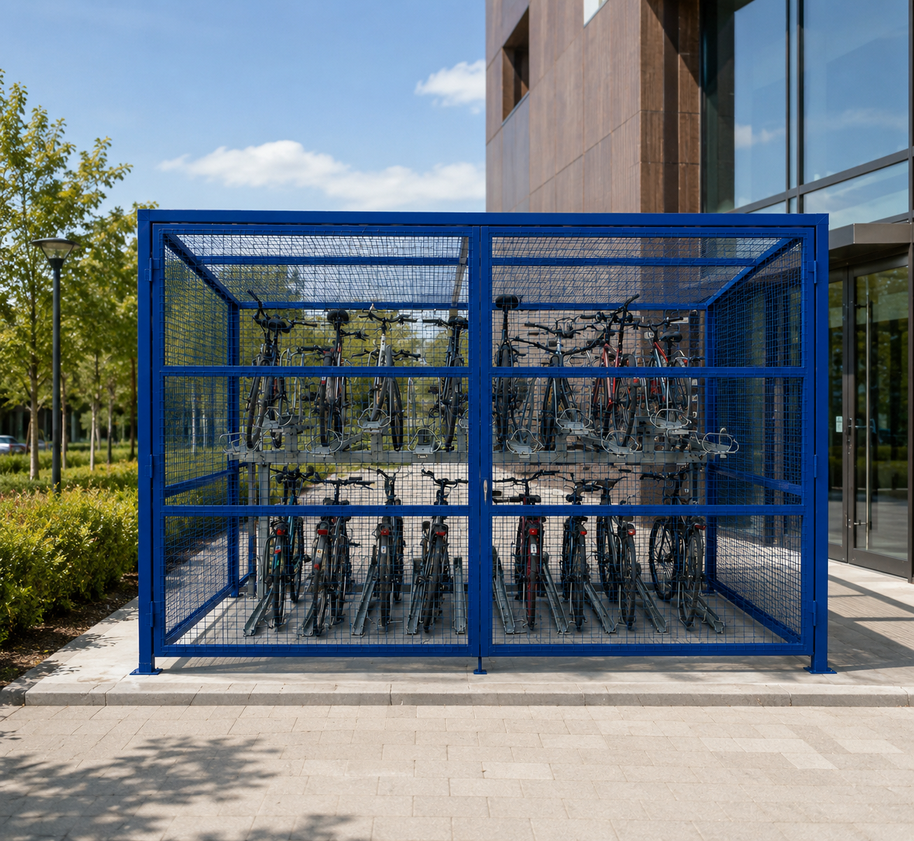Commercial Open-Sided Bike Parking Shelter – 70 Bike Capacity