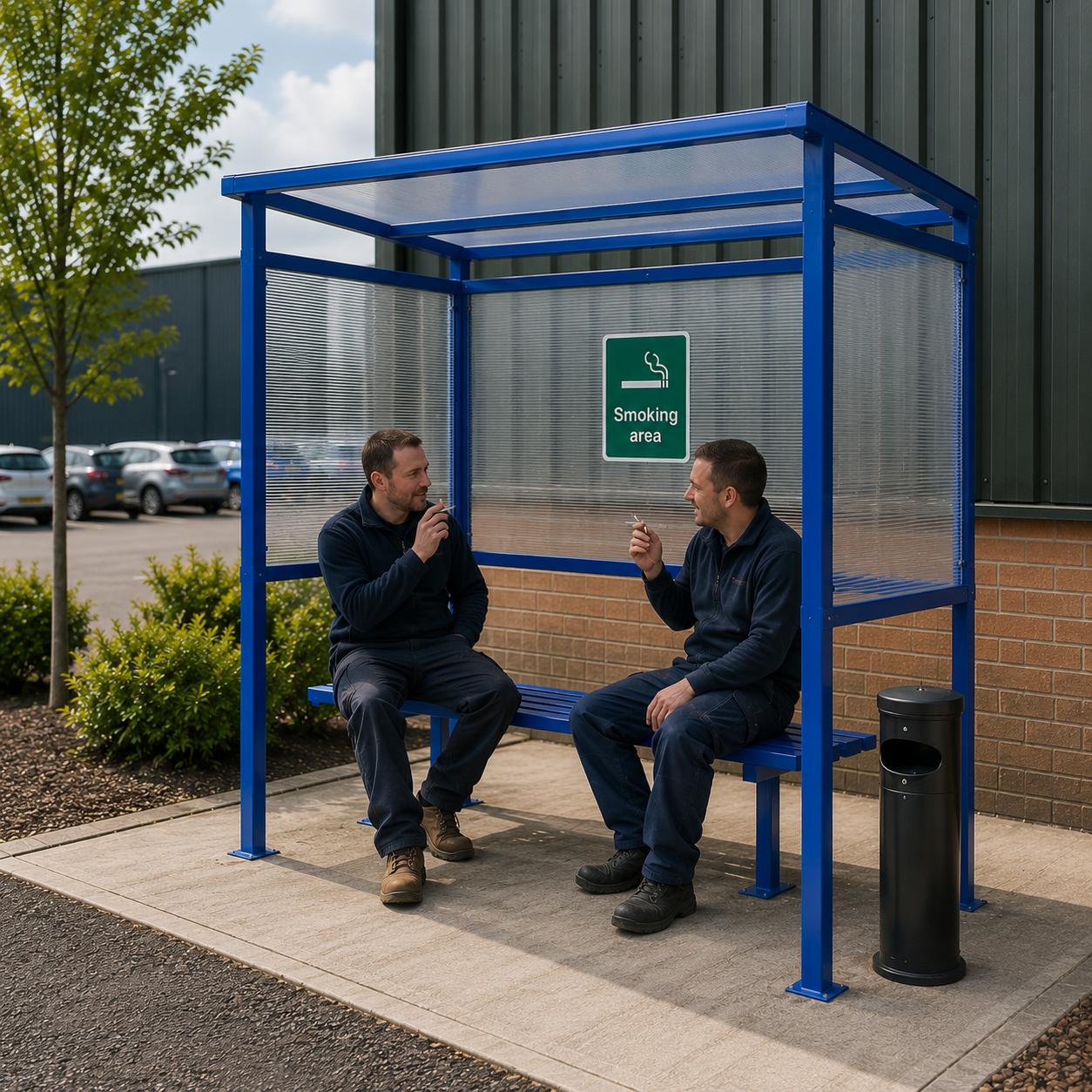 Compact Workplace Smoking Shelter – Outdoor Weather Protection Canopy