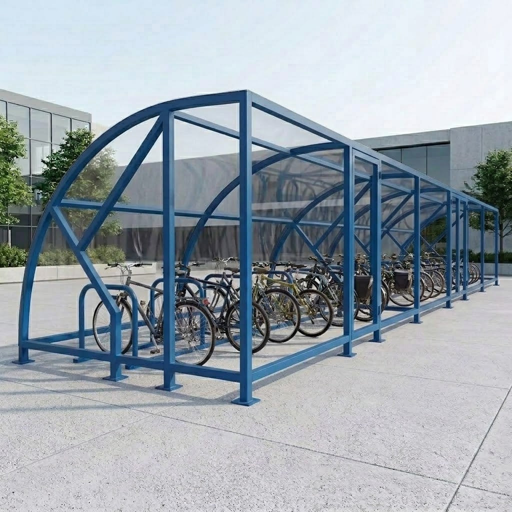 Heavy-Duty 34-Capacity Extended Front Cycle Shelter