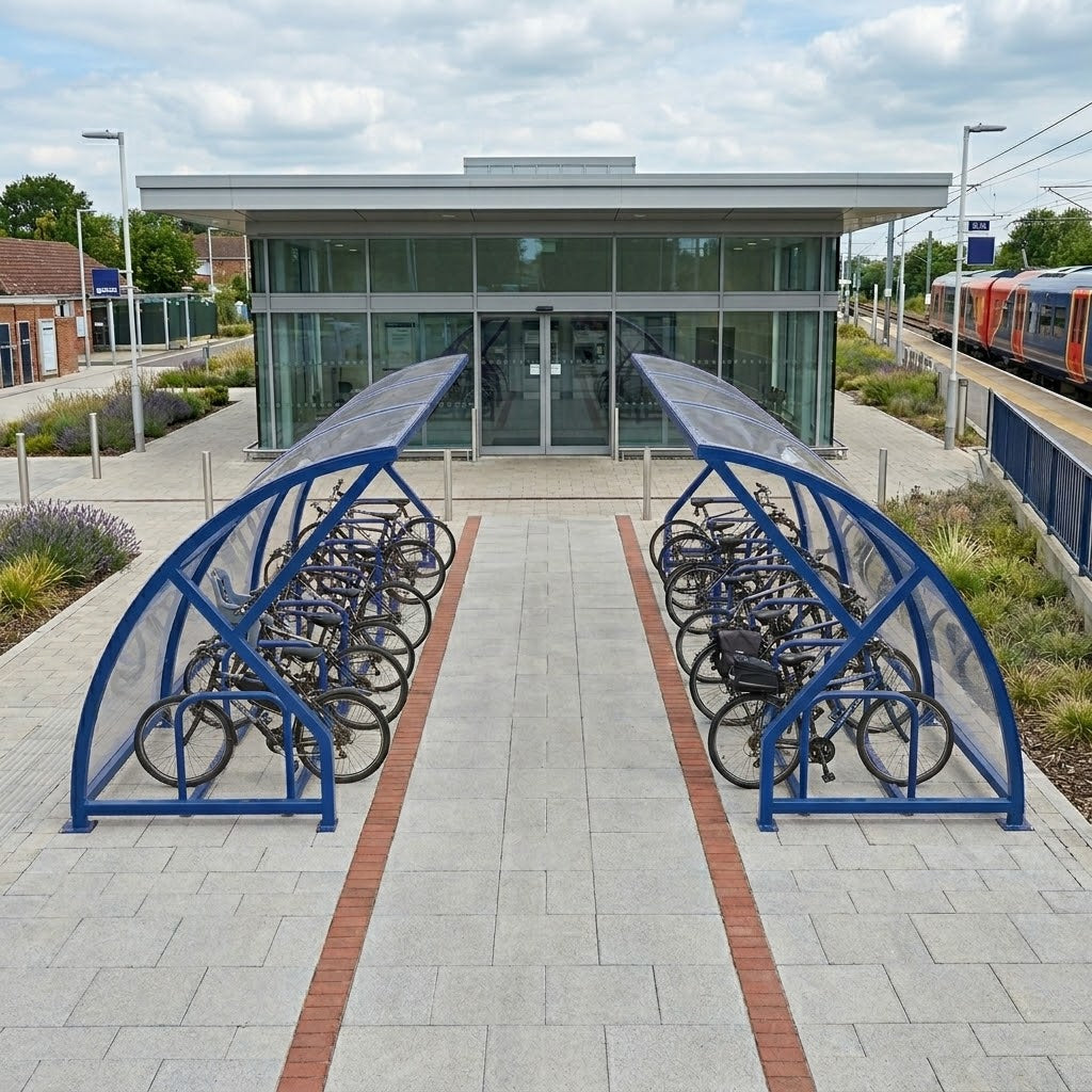 Heavy-Duty 40-Cycle Open Compound Bike Shelter