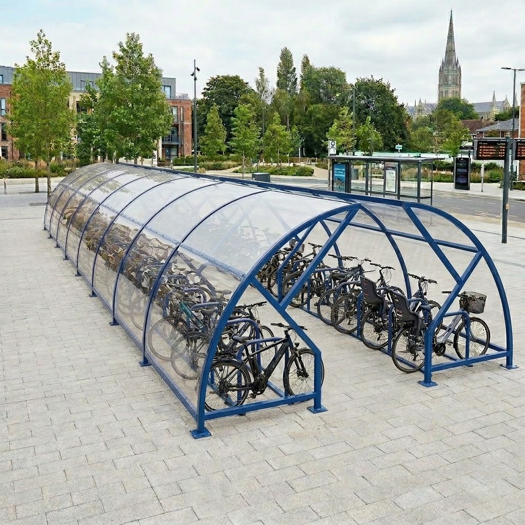 Heavy-Duty 88-Capacity Open Compound Bike Shelter