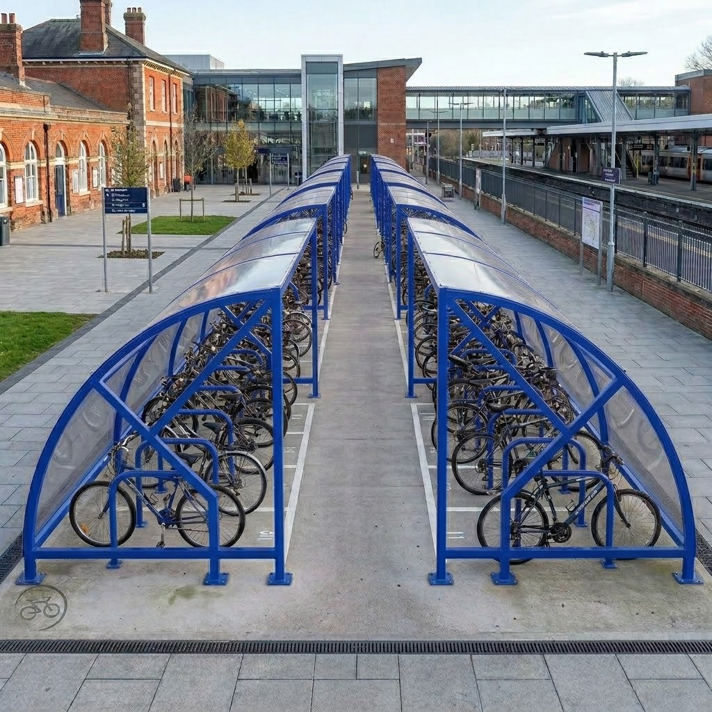 Heavy Duty 100 Bike Covered Cycle Compound – Commercial Bicycle Parking Shelter
