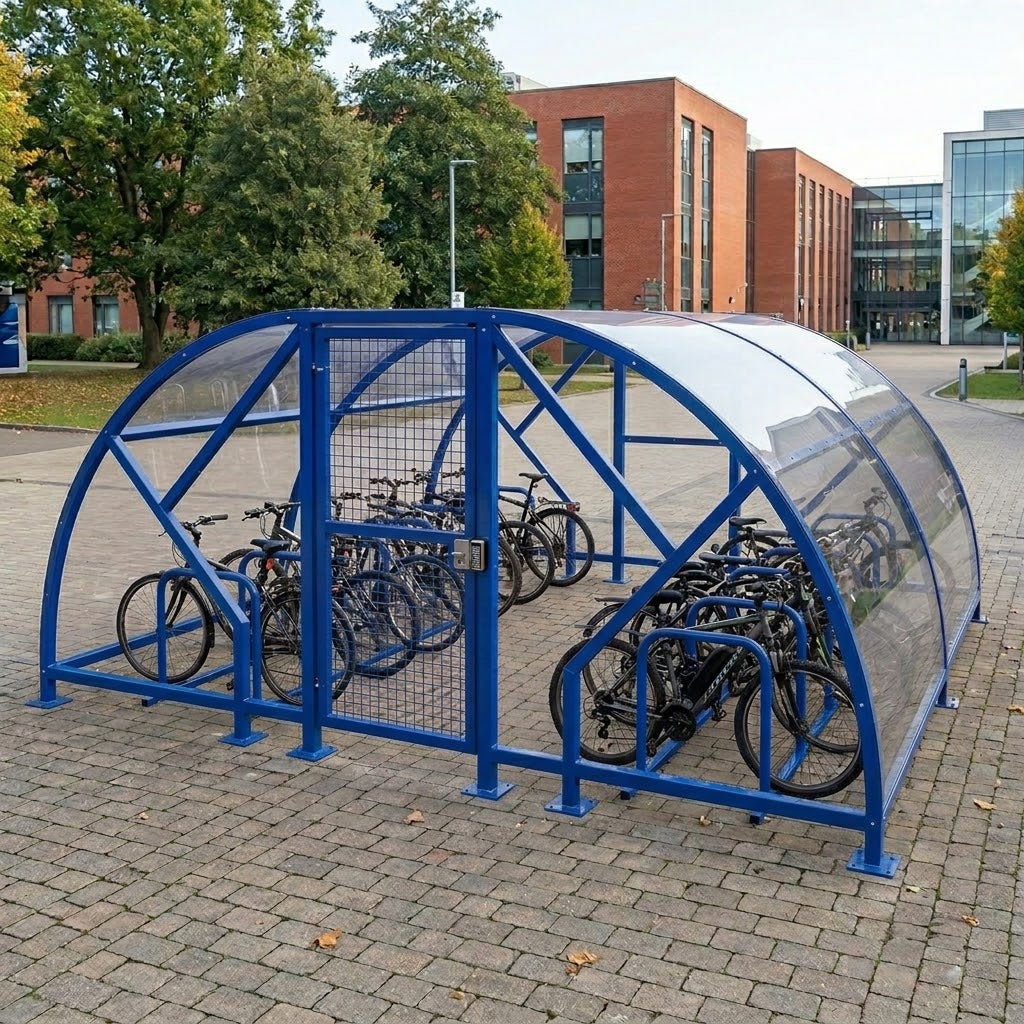 Heavy Duty 20 Cycle Bike Shelter – Secure Covered Bicycle Storage Shelter for Schools, Workplaces & Public Areas