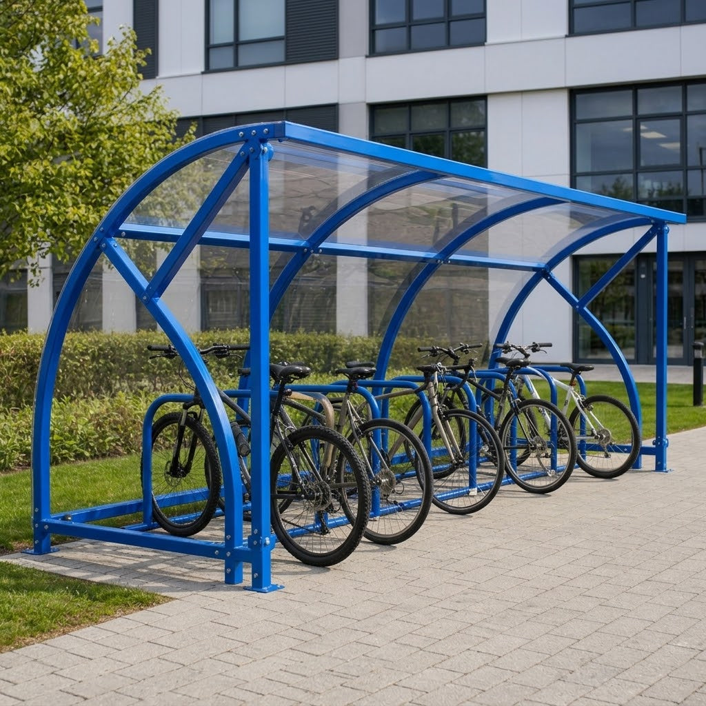 Heavy Duty 30 Bike Cycle Shelter – Open Front Steel Bicycle Storage Canopy with 60x60mm Frame