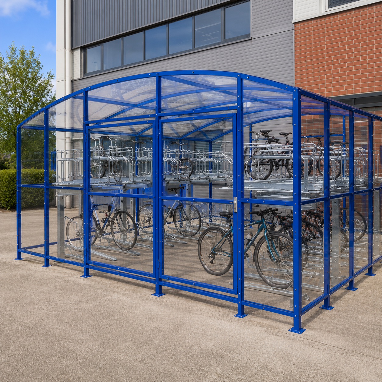 Heavy Duty 40 Bike Two Tier Closed Outdoor Cycle Shelter