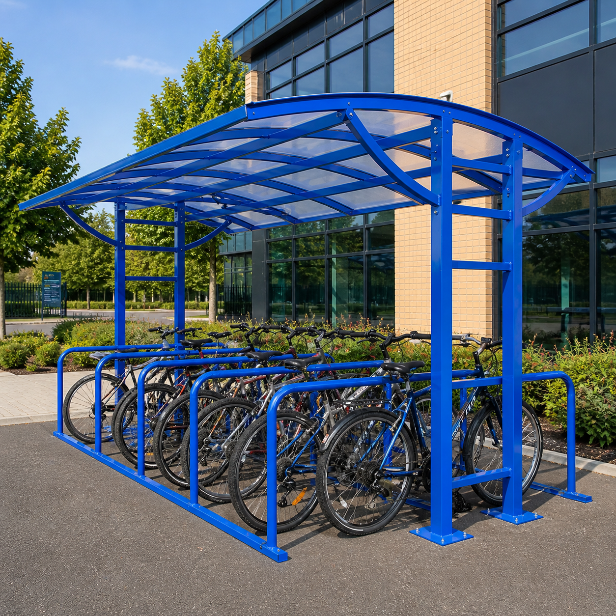 Heavy Duty 48 Bike Cycle Shelter – Double Sided Outdoor Bicycle Parking Rack System for Commercial & School Use
