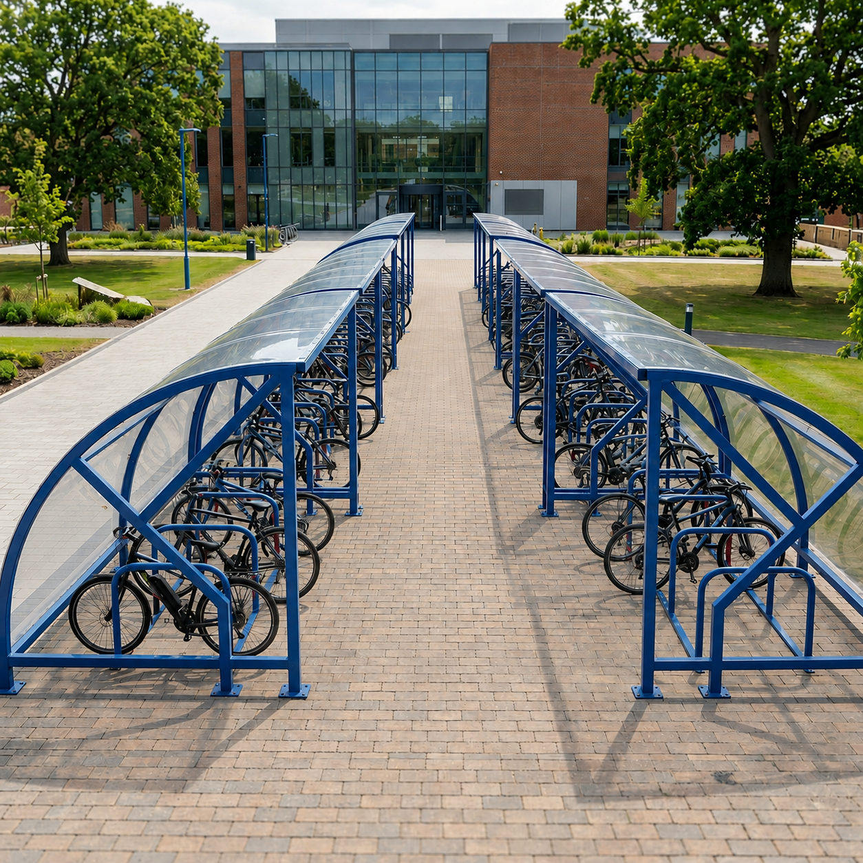 Heavy Duty 80 Bike Cycle Parking Compound – Covered Commercial Bicycle Shelter