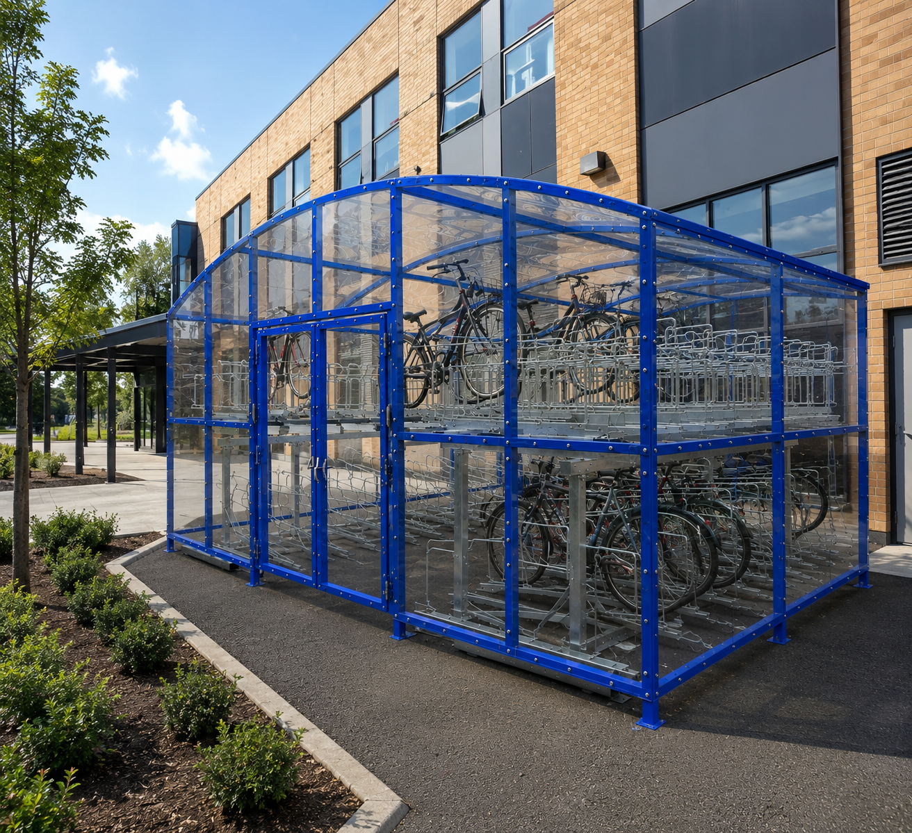 Heavy Duty 80 Bike Secure Storage Shelter – Double Deck Enclosed Cycle Compound