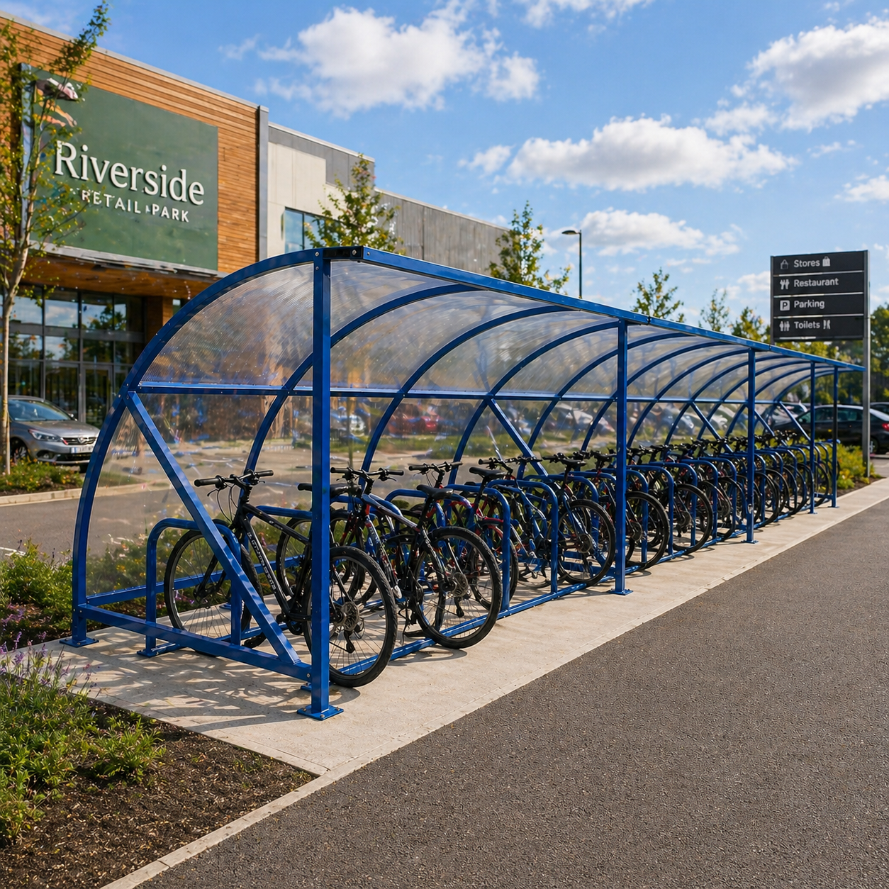 High Capacity 40 Bike Shelter – Commercial Outdoor Cycle Storage Canopy System