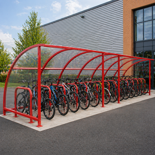 Large Capacity 20 Bicycle Shelter – Outdoor Steel Cycle Parking Canopy with Weather Protection