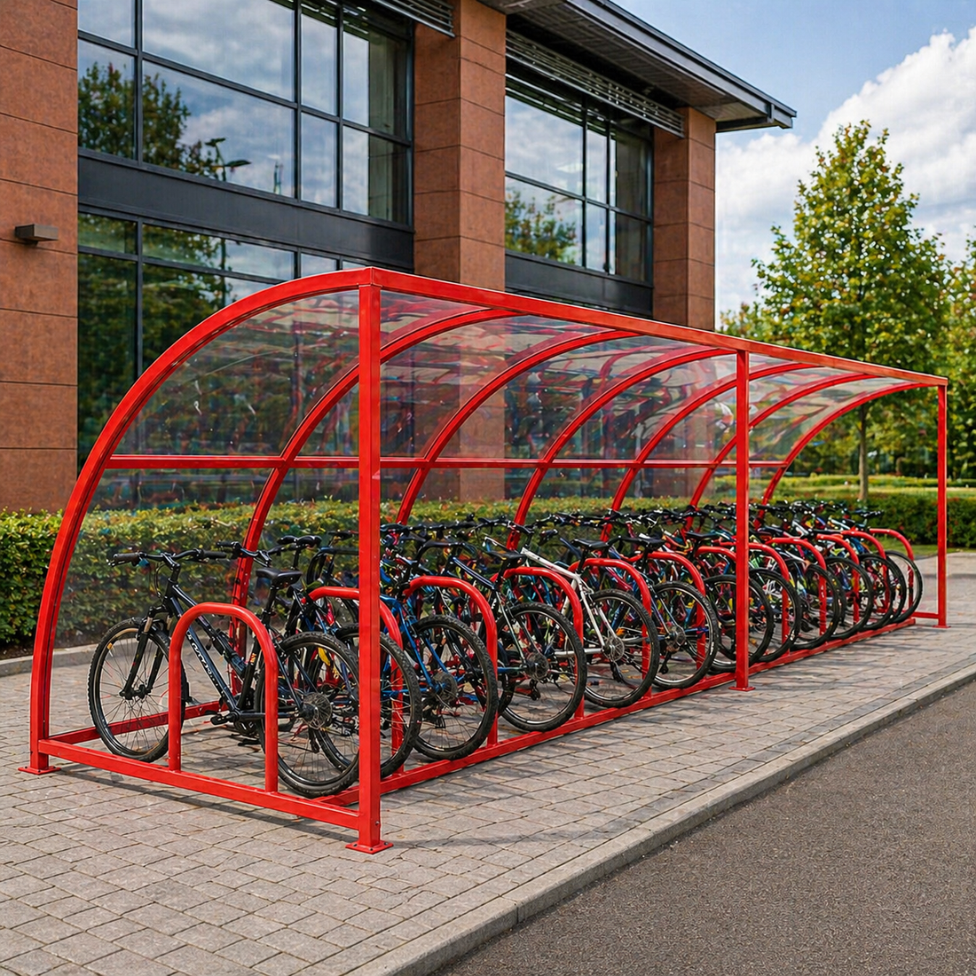 Large Capacity 20 Bicycle Shelter – Outdoor Steel Cycle Parking Canopy with Weather Protection