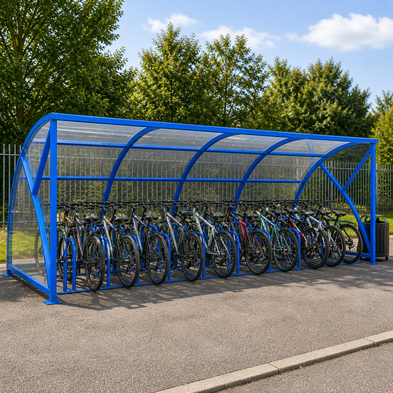 Large Capacity 50 Cycle Shelter – Open Front Outdoor Bike Storage with Heavy Duty Steel Frame