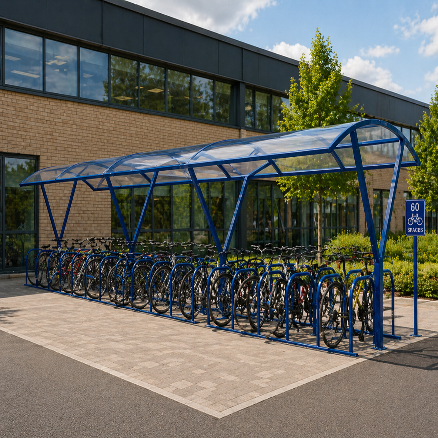 Large Capacity Double-Sided Cycle Shelter – Steel Bike Storage Canopy for Up to 60 Bicycles
