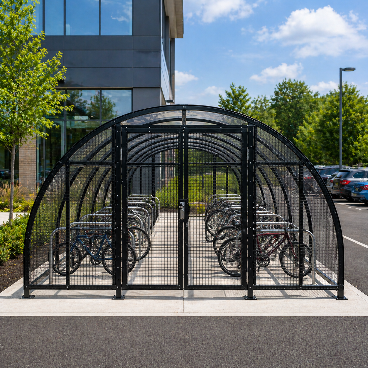 Large Capacity Secure Cycle Shelter for 88 Bikes – Lockable Covered Bicycle Storage Unit