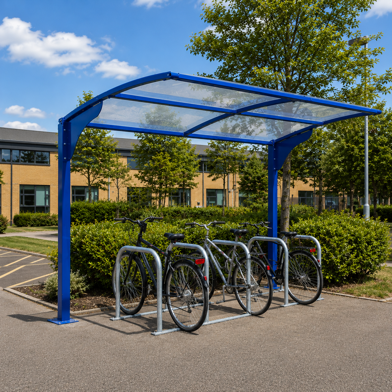Modern 10 Bicycle Parking Shelter – Steel Cantilever Outdoor Cycle Canopy