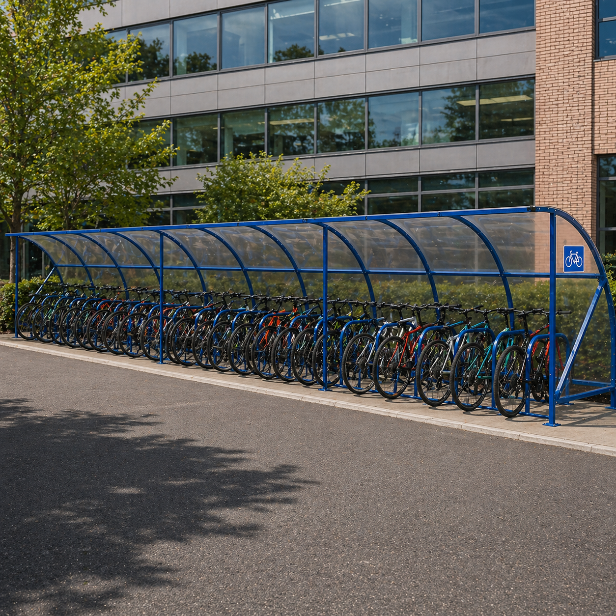 Open Front Cycle Shelter – 30 Bike Capacity Bicycle Storage