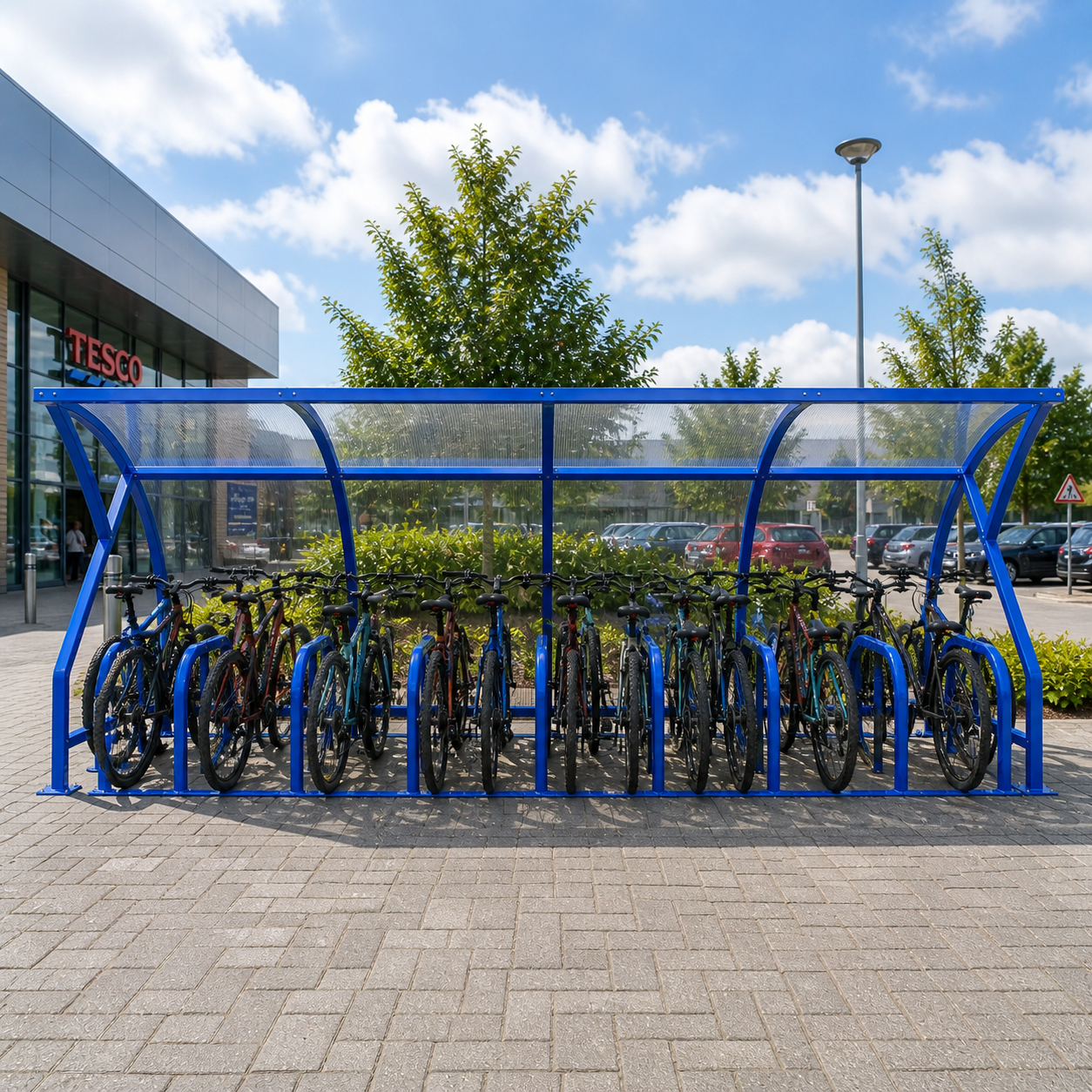 Outdoor 20 Bicycle Shelter – Strong Steel Frame Open Front Bike Storage Canopy