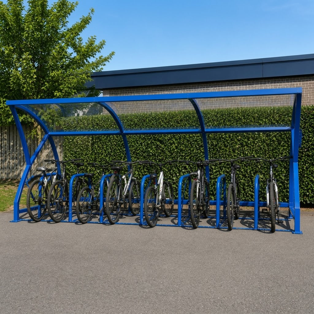 Outdoor Bicycle Shelter for 34 Bikes – Heavy Duty Steel Cycle Storage Solution