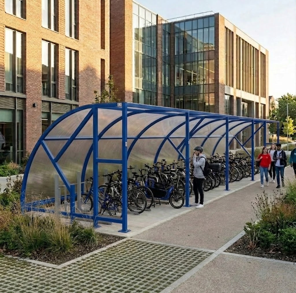 Premium 40-Capacity Extended Front Cycle Shelter – Heavy Duty 60mm Frame