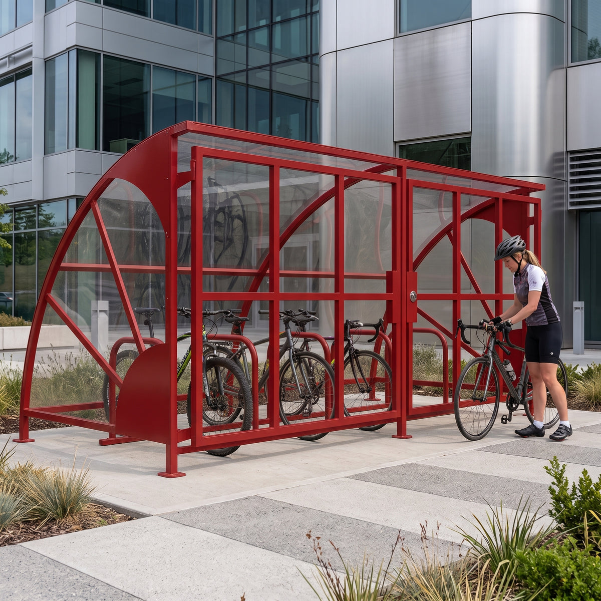 Heavy Duty 30 Bicycle Storage Shelter – Secure Lockable Outdoor Cycle Enclosure with Steel Frame & Weather Cover