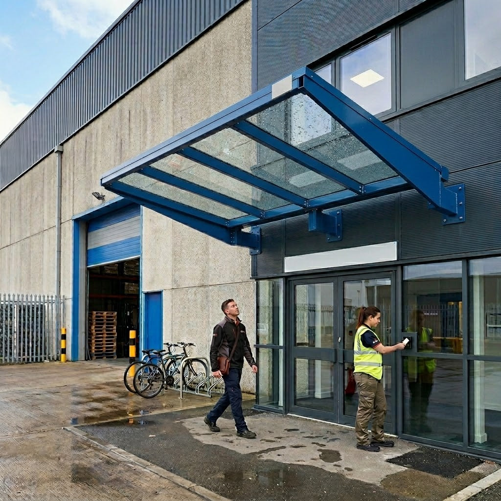 Rydale Cantilever Mono Pitch Door Canopy with Steel Frame & Polycarbonate Roof
