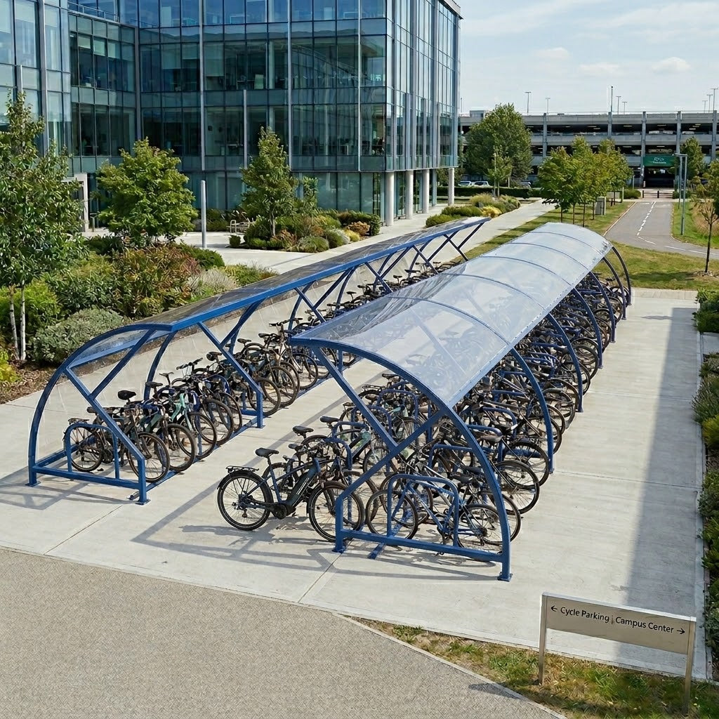 Salisbury Minor Open Compound Bike Shelter | 68 Cycle Capacity