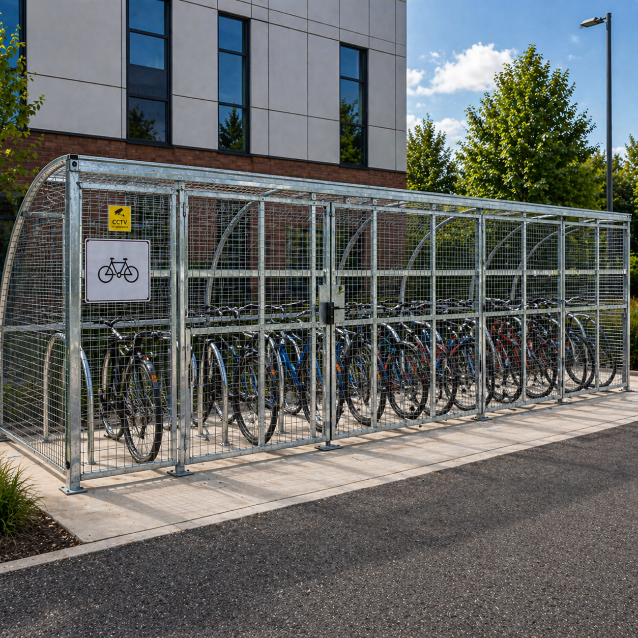 Secure 24 Bike Storage Shelter – Heavy Duty Lockable Cycle Parking Enclosure with Weather Protection