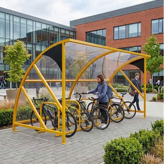 10 Cycle Bike Shelter – Curved Roof Steel Bicycle Storage with Weather Protection