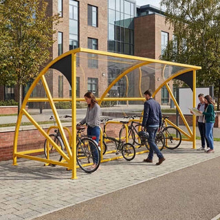 10 Cycle Bike Shelter – Curved Roof Steel Bicycle Storage with Weather Protection