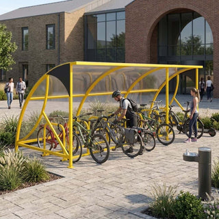 Heavy Duty 14 Bike Shelter – Galvanised Steel Outdoor Cycle Storage Canopy (Modular Design)