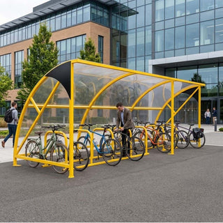 Heavy Duty 14 Bike Shelter – Galvanised Steel Outdoor Cycle Storage Canopy (Modular Design)