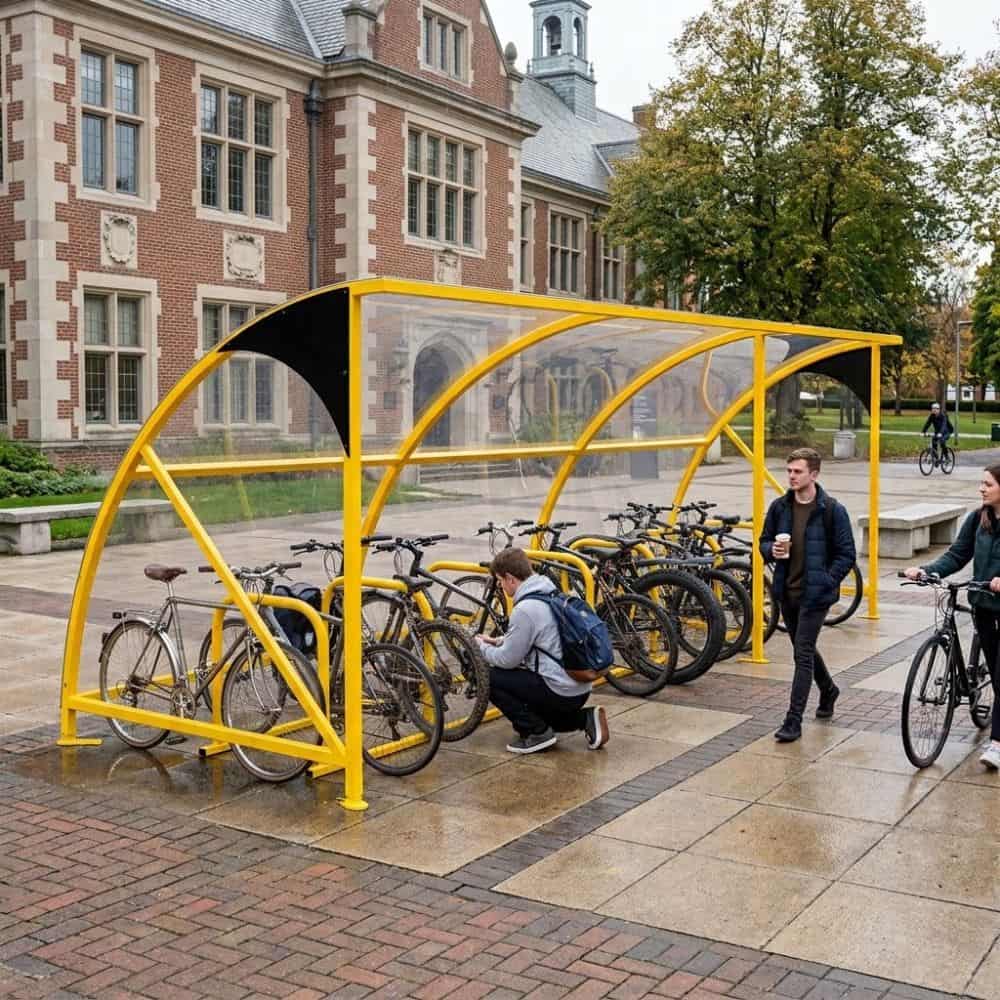 Heavy Duty 14 Bike Shelter – Galvanised Steel Outdoor Cycle Storage Canopy (Modular Design)