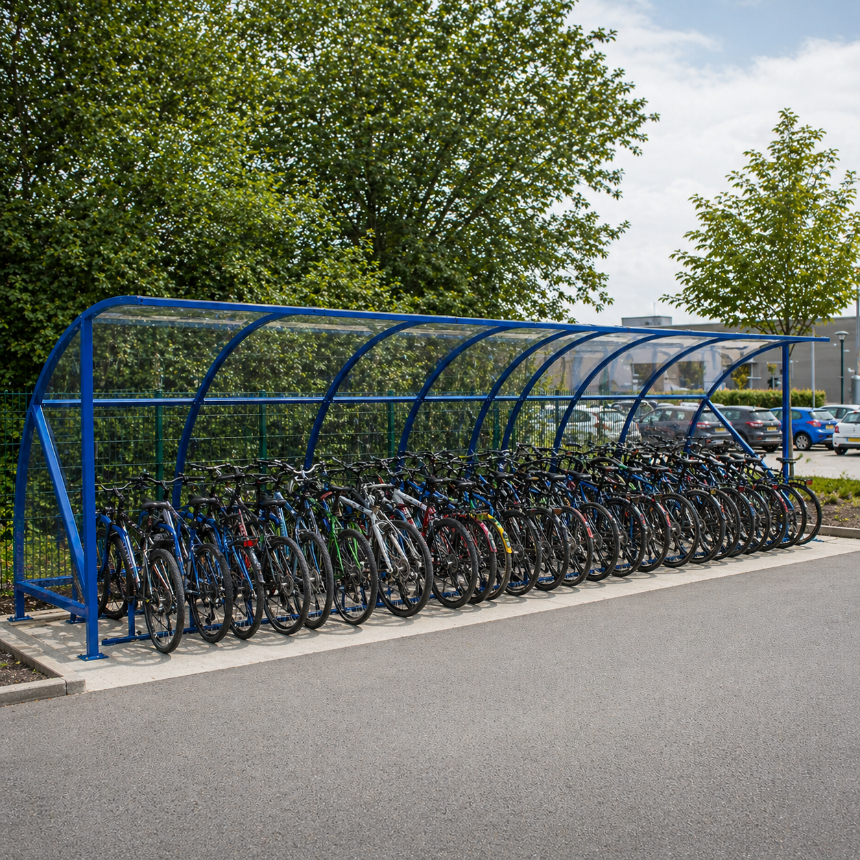 34 Cycle Bike Shelter – Heavy Duty Outdoor Cycle Storage Canopy with Galvanised Steel Frame & Polycarbonate Roof