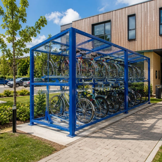 Commercial Open-Sided Bike Parking Shelter – 30 Bike Capacity