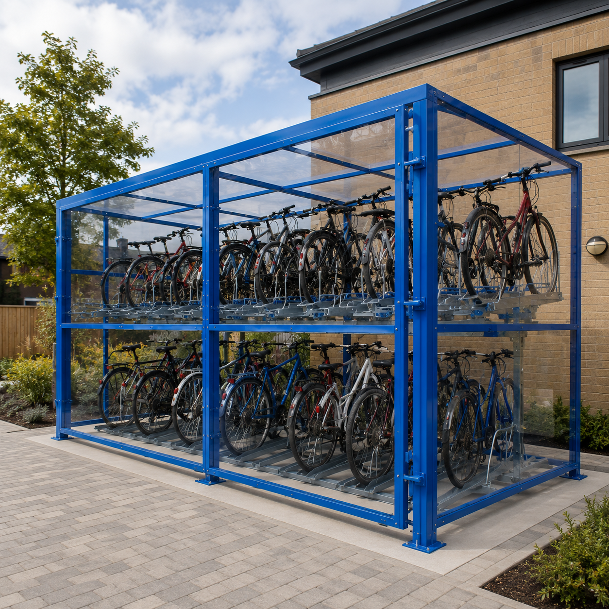 Commercial Open-Sided Bike Parking Shelter – 50 Bike Capacity
