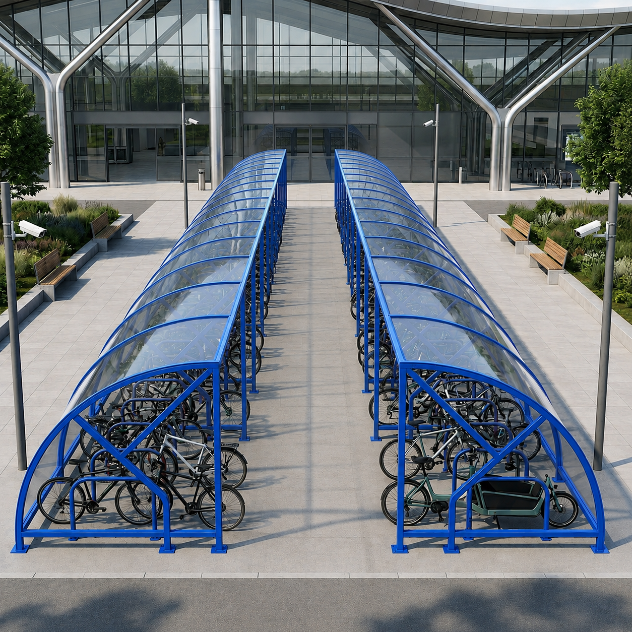 Commercial Open Bike Compound Shelter – 68 Cycle Capacity
