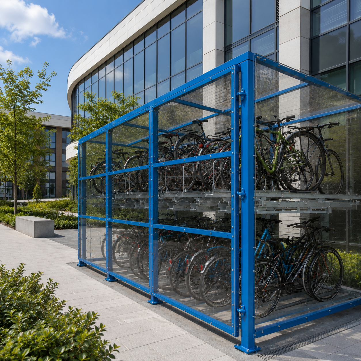 Commercial Two-Level Bike Storage Shelter – 40 Bike Capacity
