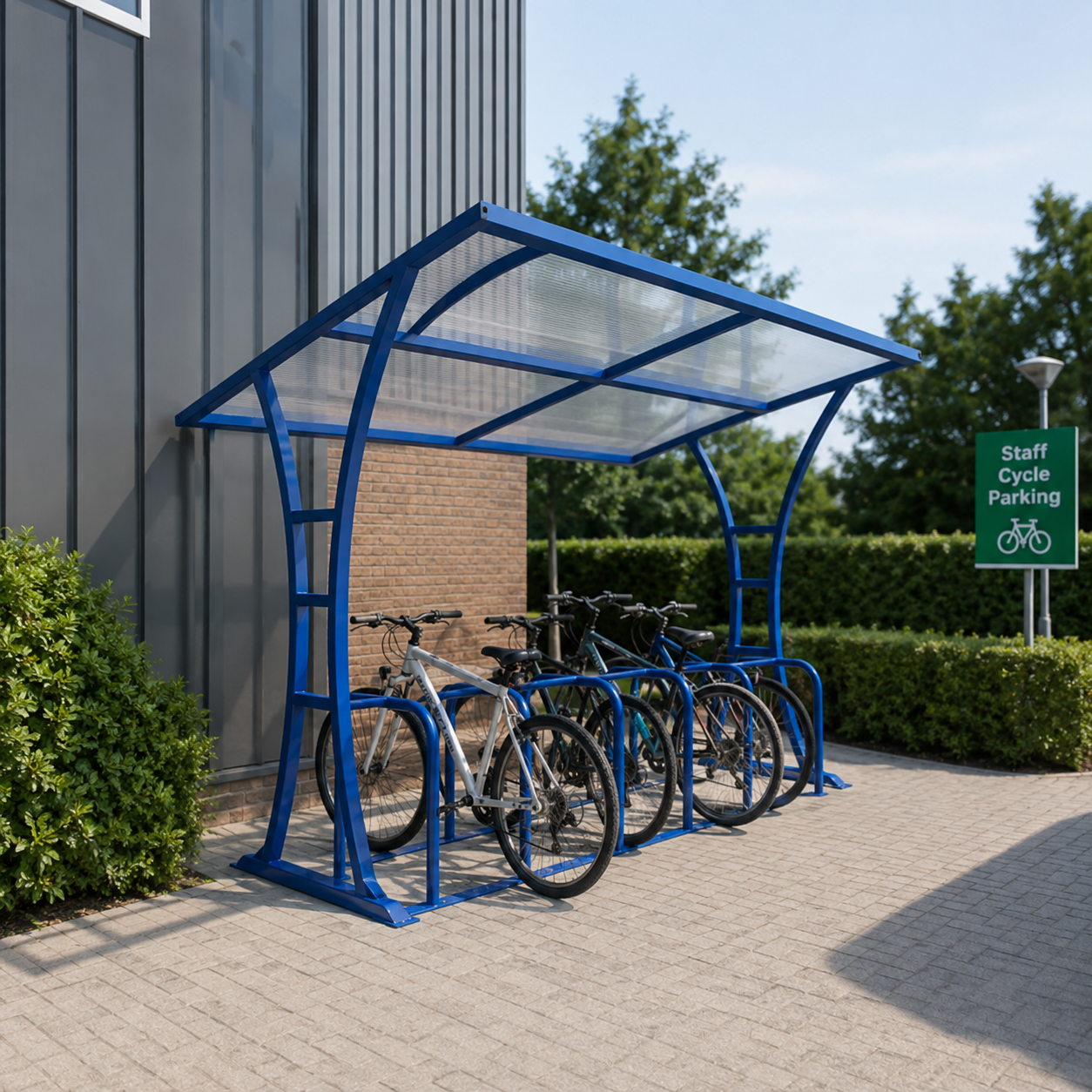 Compact 10-Bike Outdoor Cycle Shelter with Galvanised Parking Stands