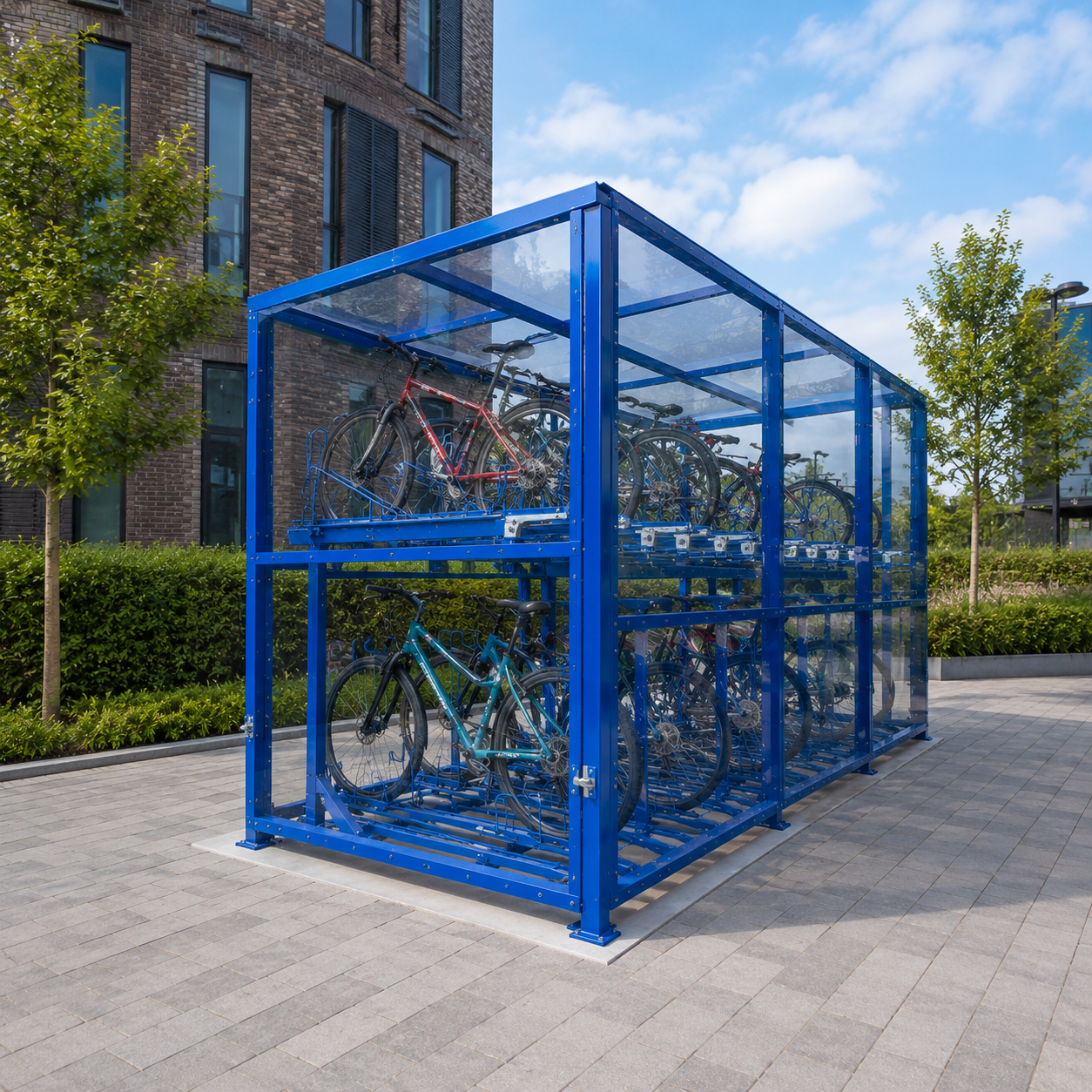 Compact Two-Level Cycle Storage Shelter – 20 Bike Capacity