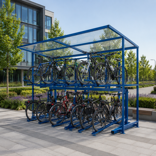 Compact Two Tier Bicycle Storage Shelter – 20 Bike Capacity