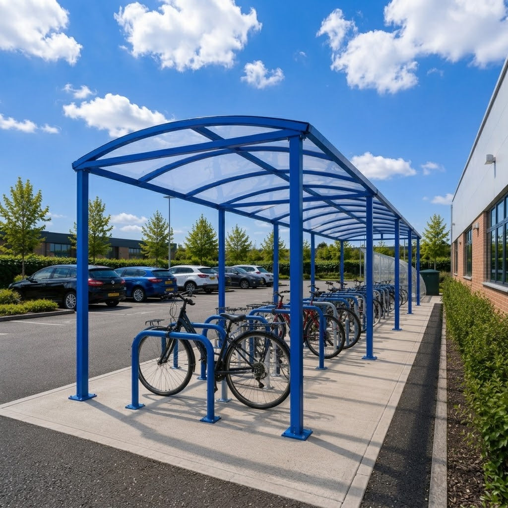 Curved Roof 60 Series Entrance & Walkway Canopy with Polycarbonate Panels
