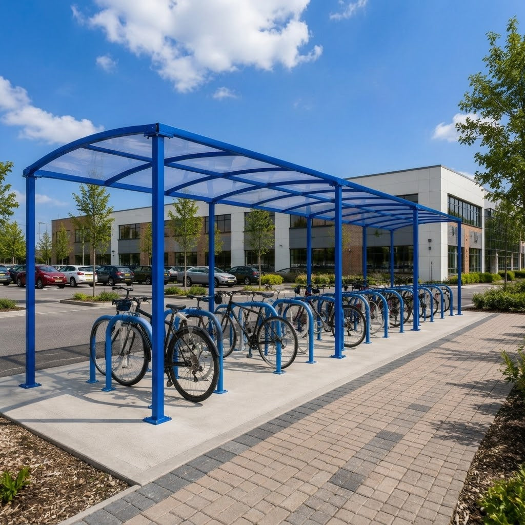 Curved Roof 60 Series Entrance & Walkway Canopy with Polycarbonate Panels