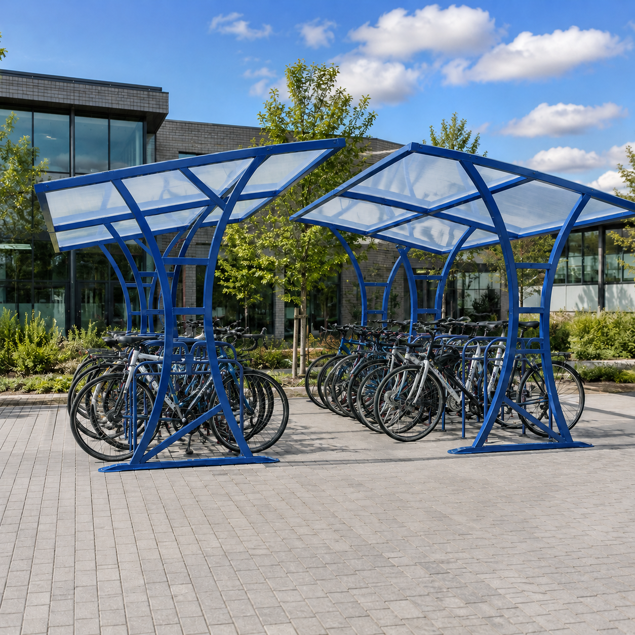 Double-Sided 20 Bike Parking Shelter – Galvanised Outdoor Cycle Storage Unit