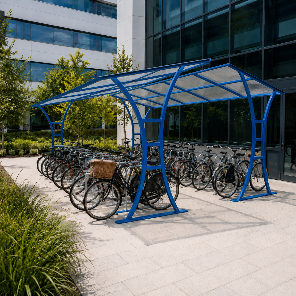 Double-Sided 40 Bike Parking Shelter – Galvanised Outdoor Cycle Storage Unit