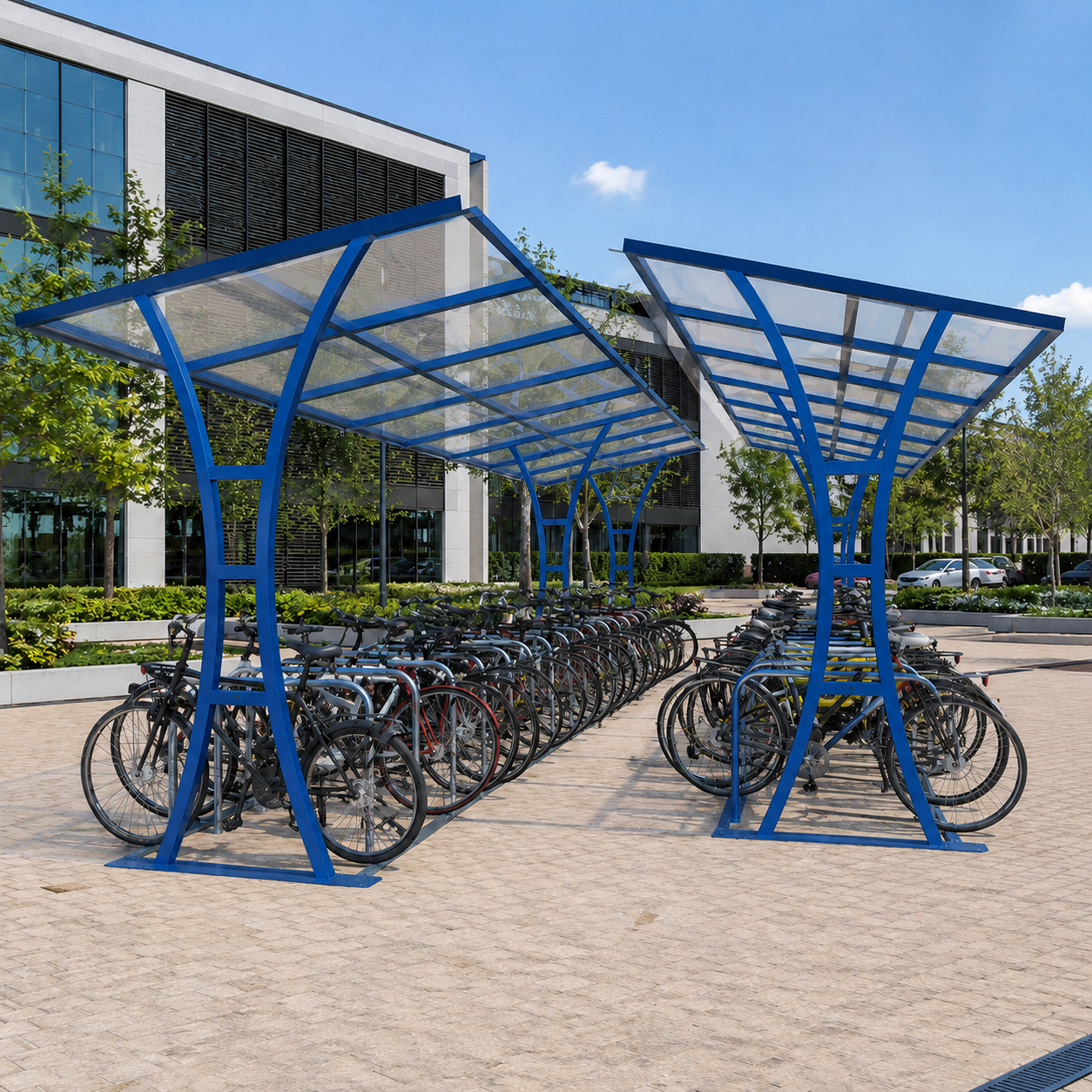 Double-Sided 48 Bike Parking Shelter – Galvanised Outdoor Cycle Storage Unit