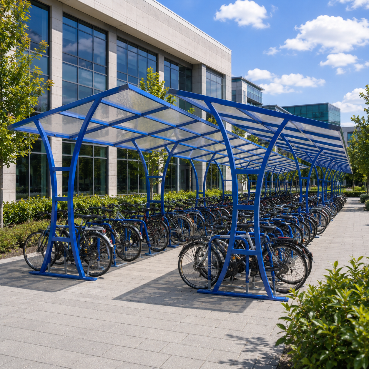 Double-Sided 60 Bike Parking Shelter – Galvanised Outdoor Cycle Storage Unit