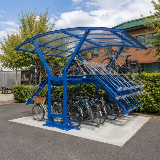 Double-Sided Two-Tier Cycle Rack – High-Capacity Galvanised Steel Bike Storage System