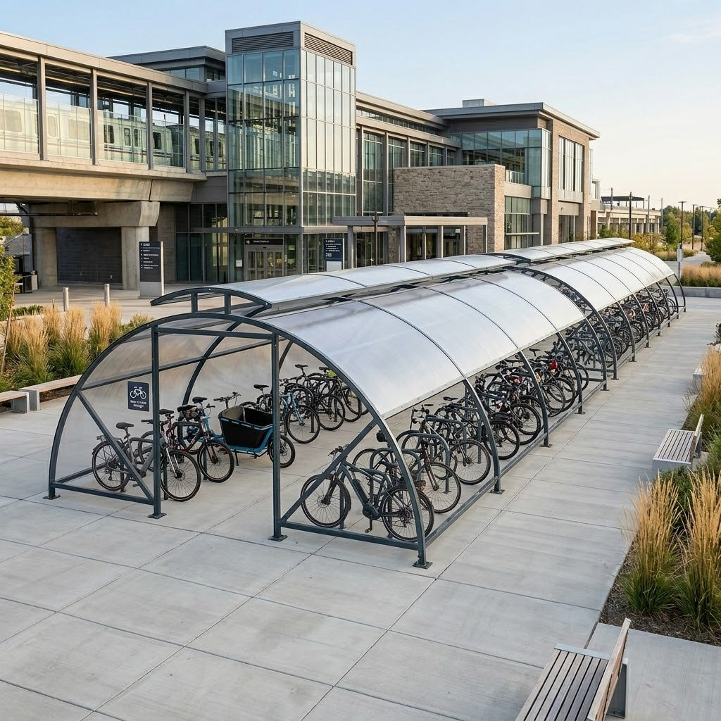 Extra-Large 80-Bike Secure Vented Cycle Compound Shelter